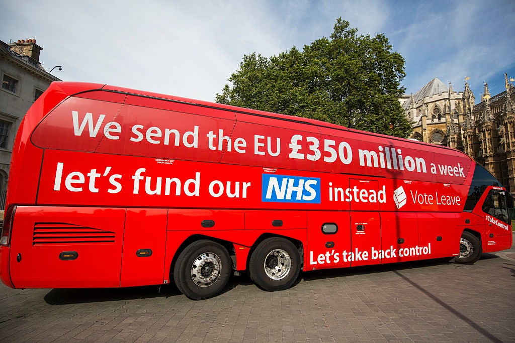 The Vote Leave bus promising to spend an extra £350m a year on the NHS