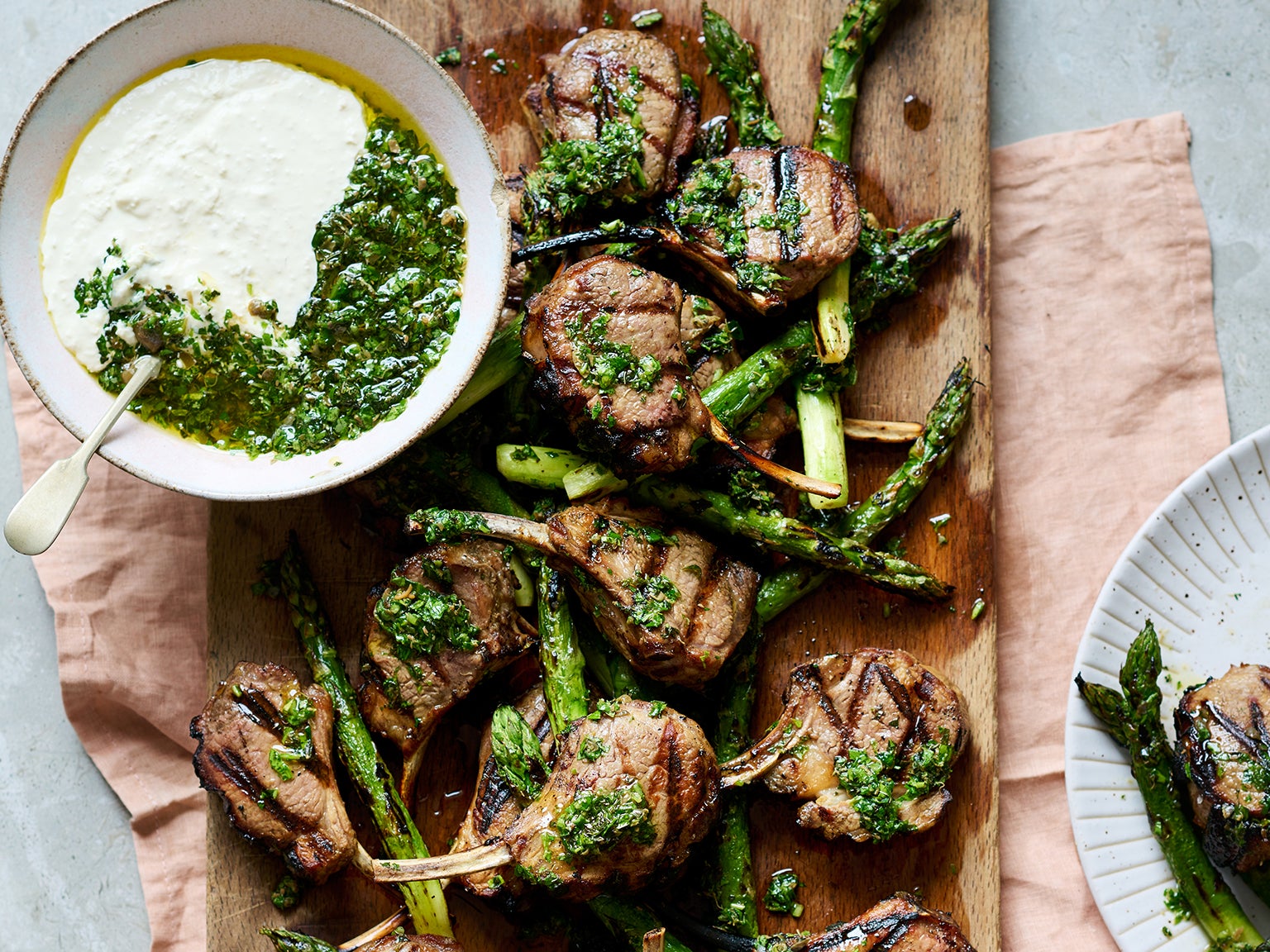 If the BBQ is still packed away, lamb cutlets are still delicious when griddled
