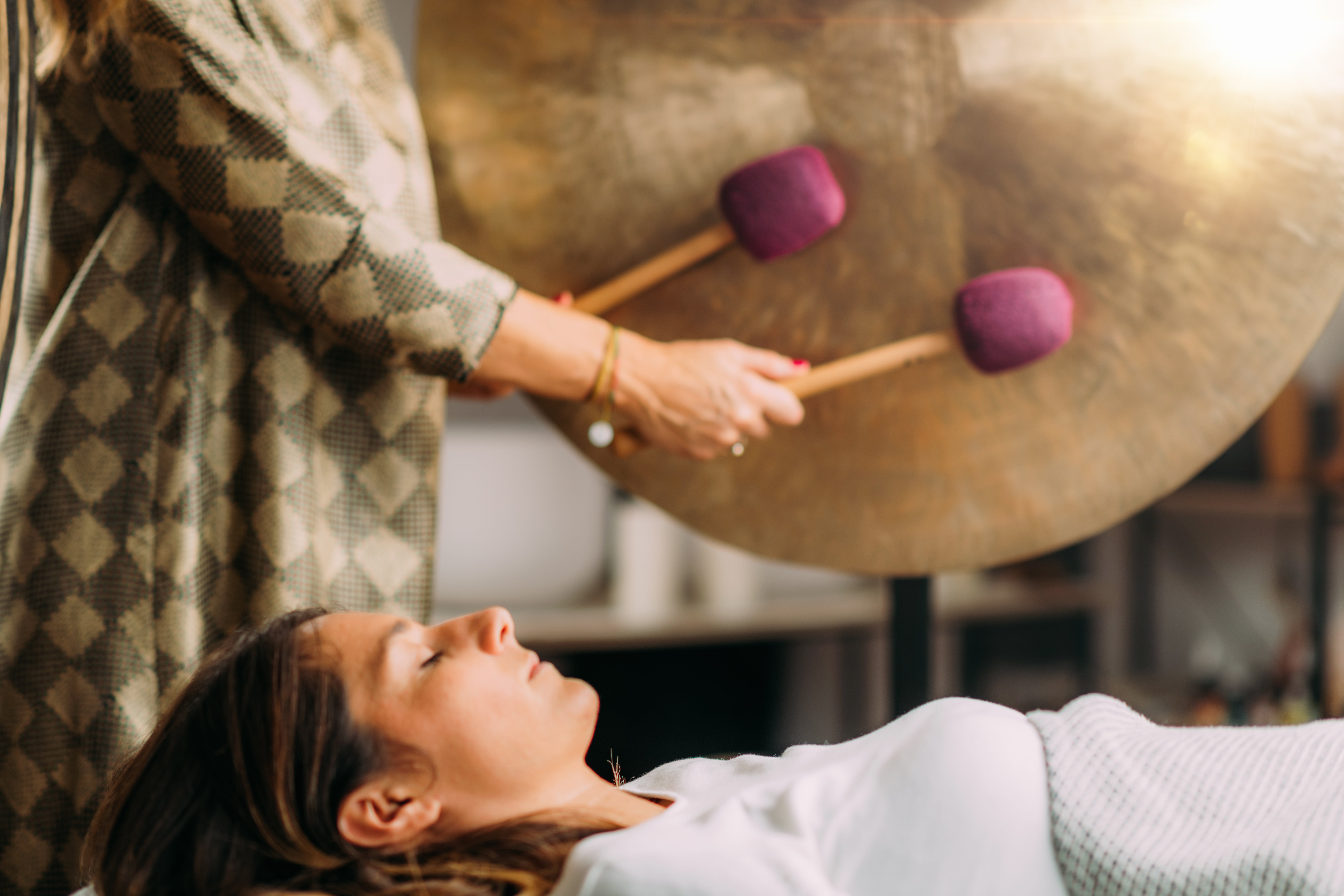 Gong baths and sound healing are a common feature of wellness retreats
