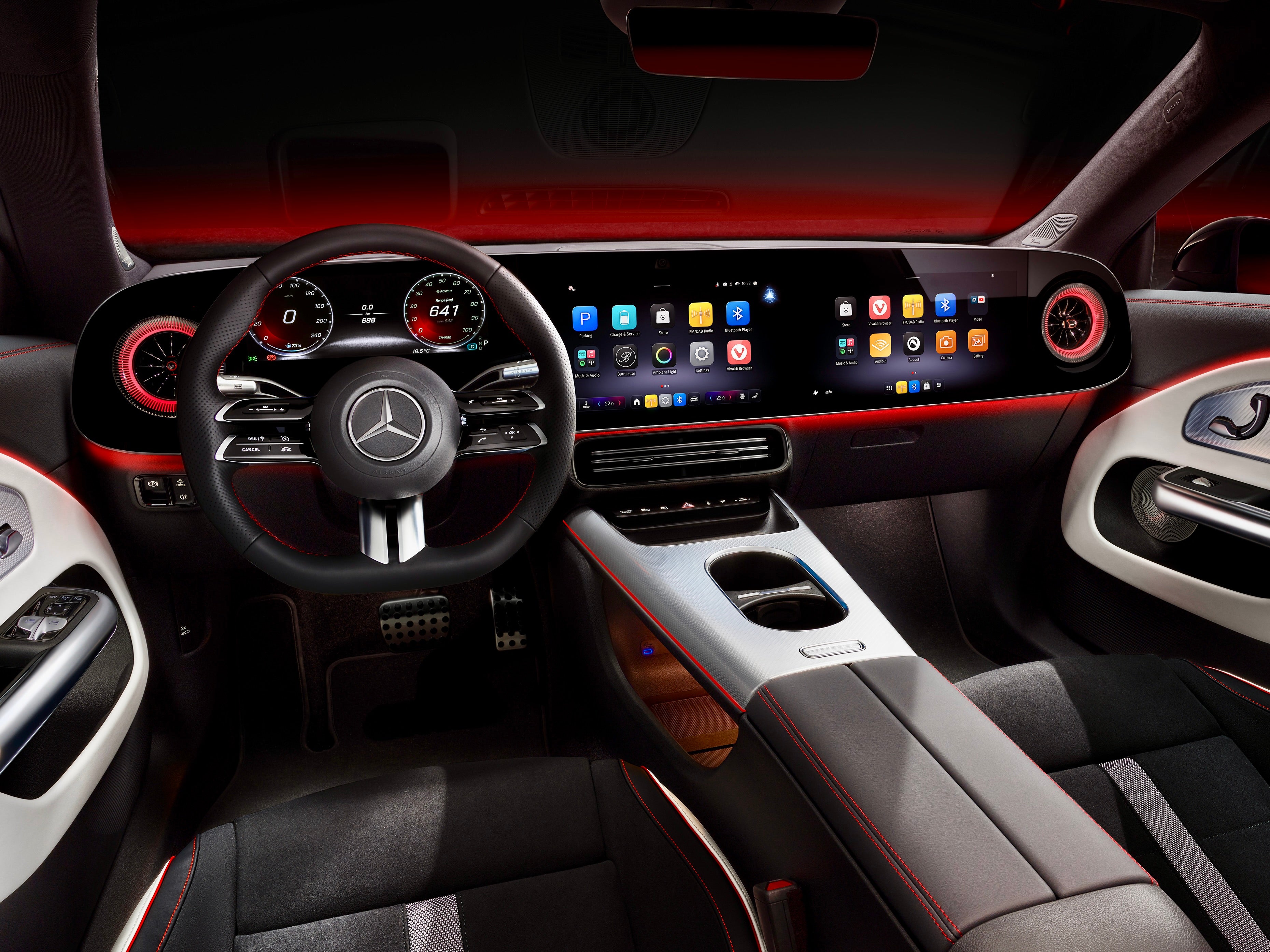 The inside of the new Mercedes CLA features up to three screens plus Google and Microsoft AI built in