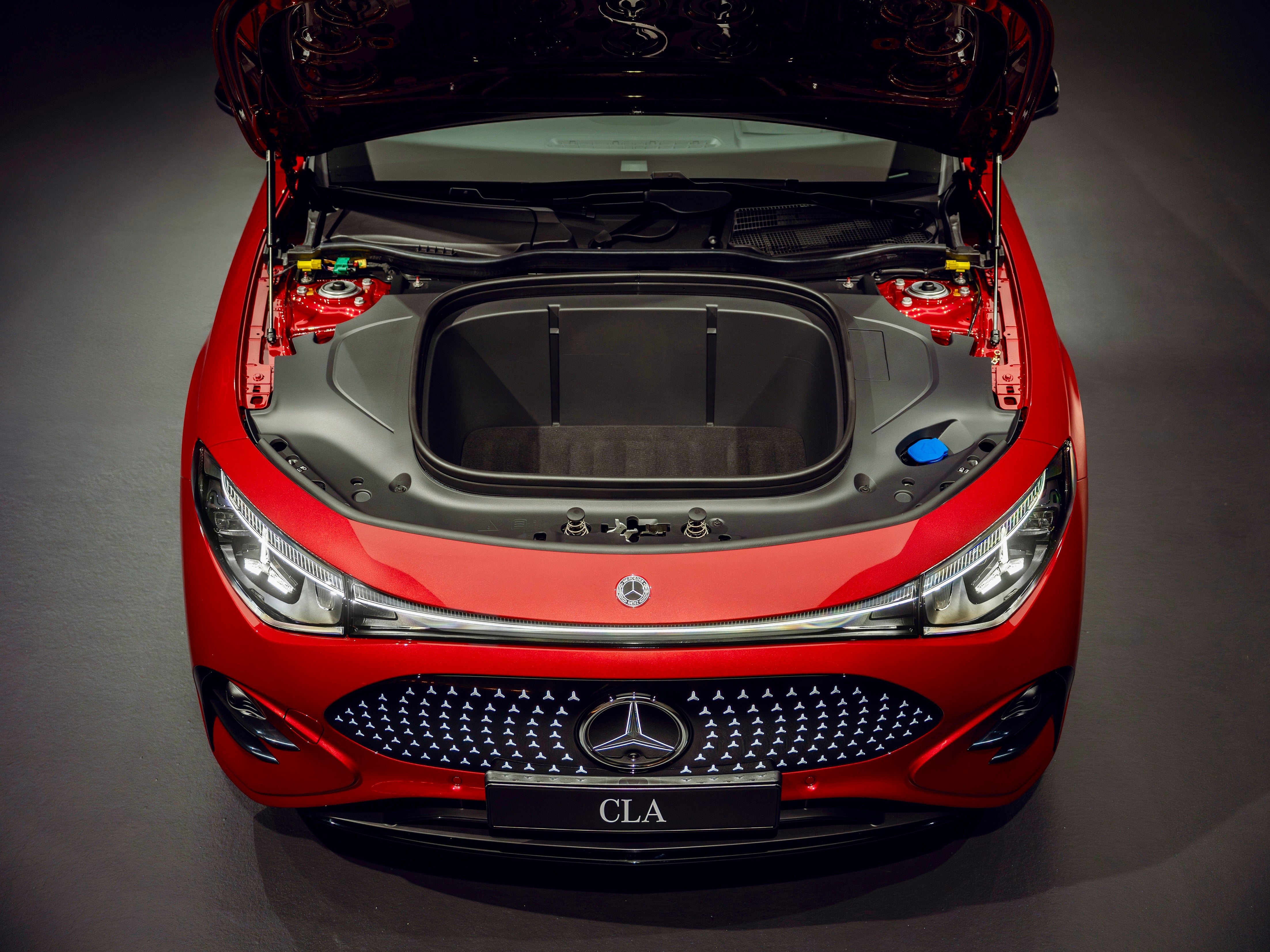 The frunk under the bonnet of the new Mercedes CLA offers 101 litres of storage space