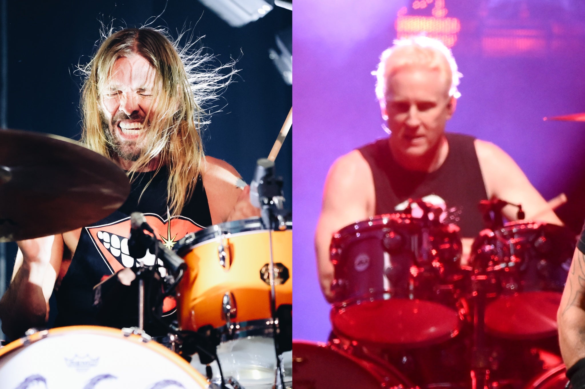 Taylor Hawkins and Josh Freese drumming with Foo Fighters