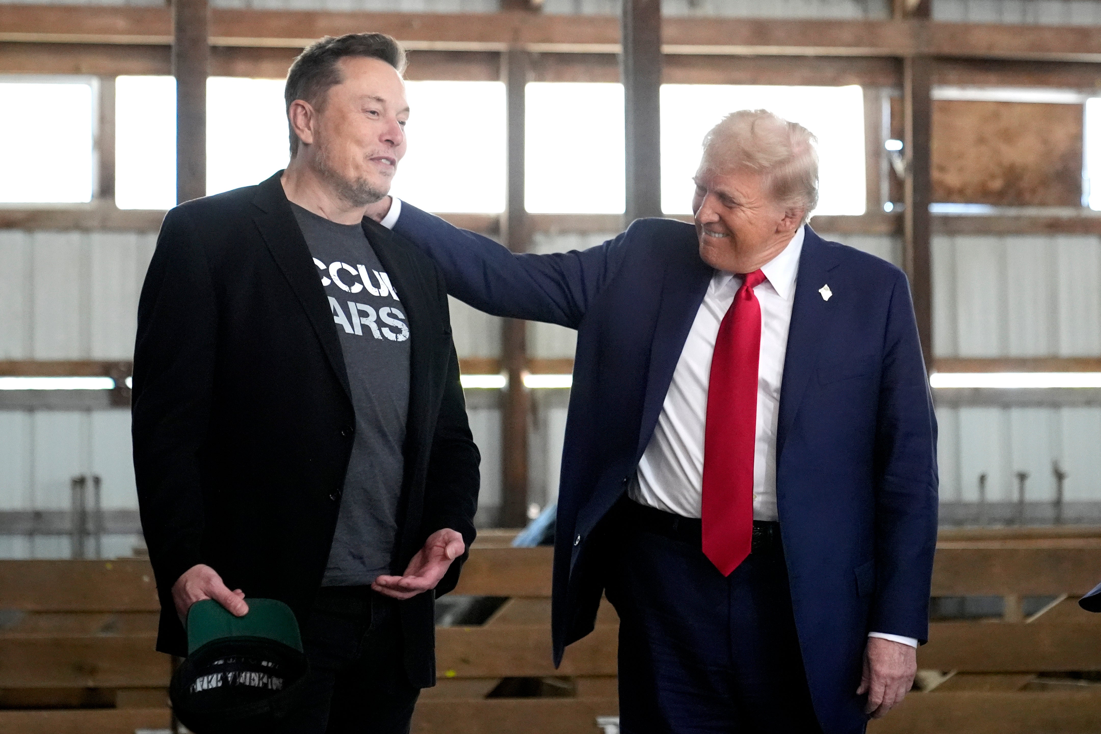 Betting markets are already predicting that President Donald Trump will meet with Elon Musk, pictured in happier times, by the end of the year.